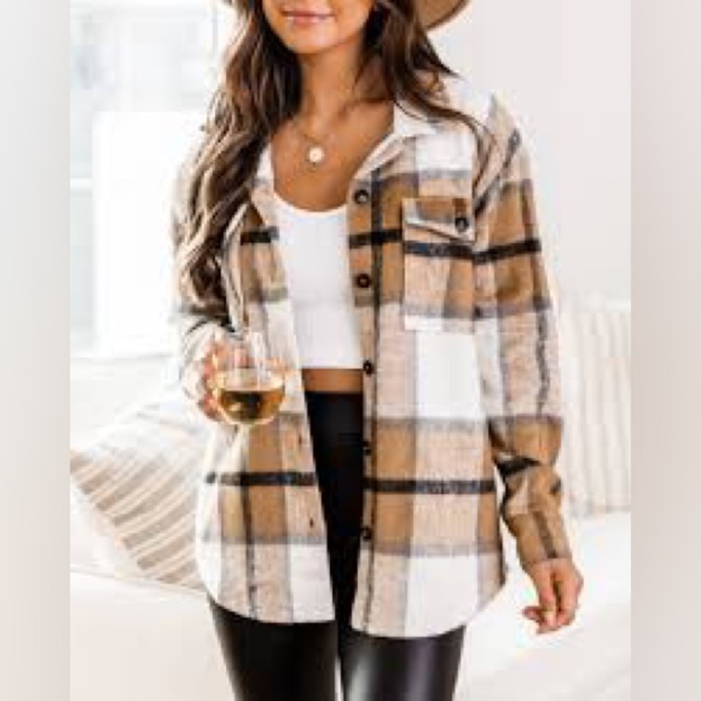 Pink Lily Tan Mocha Shacket